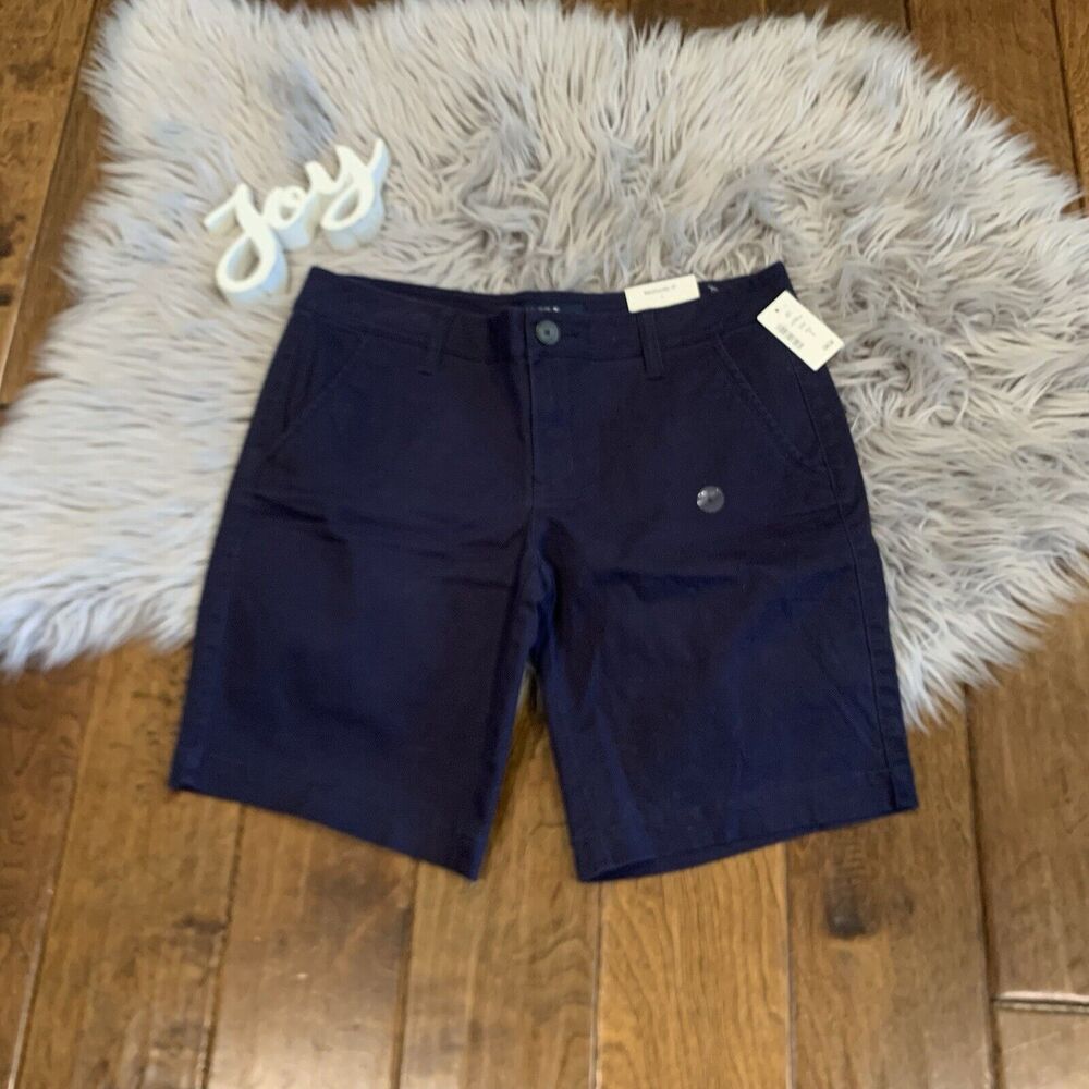 Aeropostale Aero Womens Shorts Size 6 Navy Blue Bermuda Shorts 9 Inch Inseam New